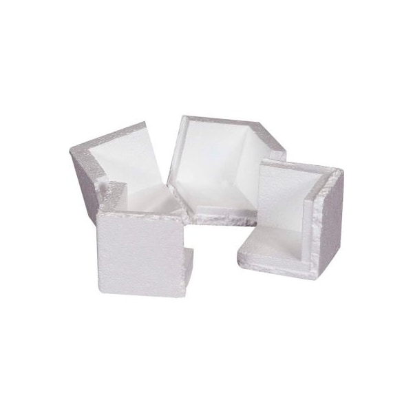 Box Packaging Foam Corners 3-3/4L x 3-3/4W x 3-3/4H White 400/Pack PF200 - main